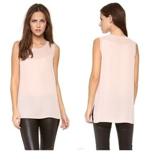 Vince Silk Blouse Sheer Sleeveless Large
